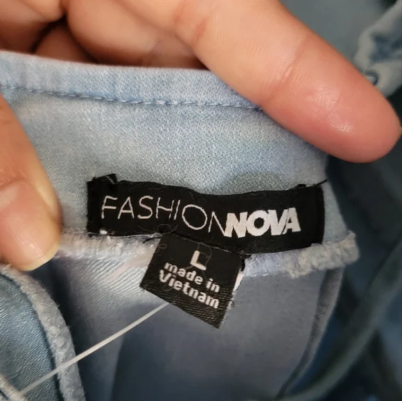 Fashion Nova Blue Ruffled Jumpsuit - Picture 2 of 10